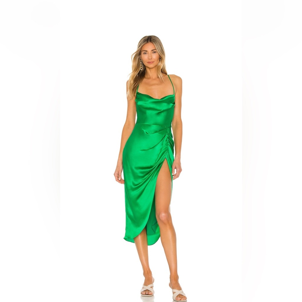 Amanda Uprichard X Revolve Jasalina Silk Dress Jungle M
